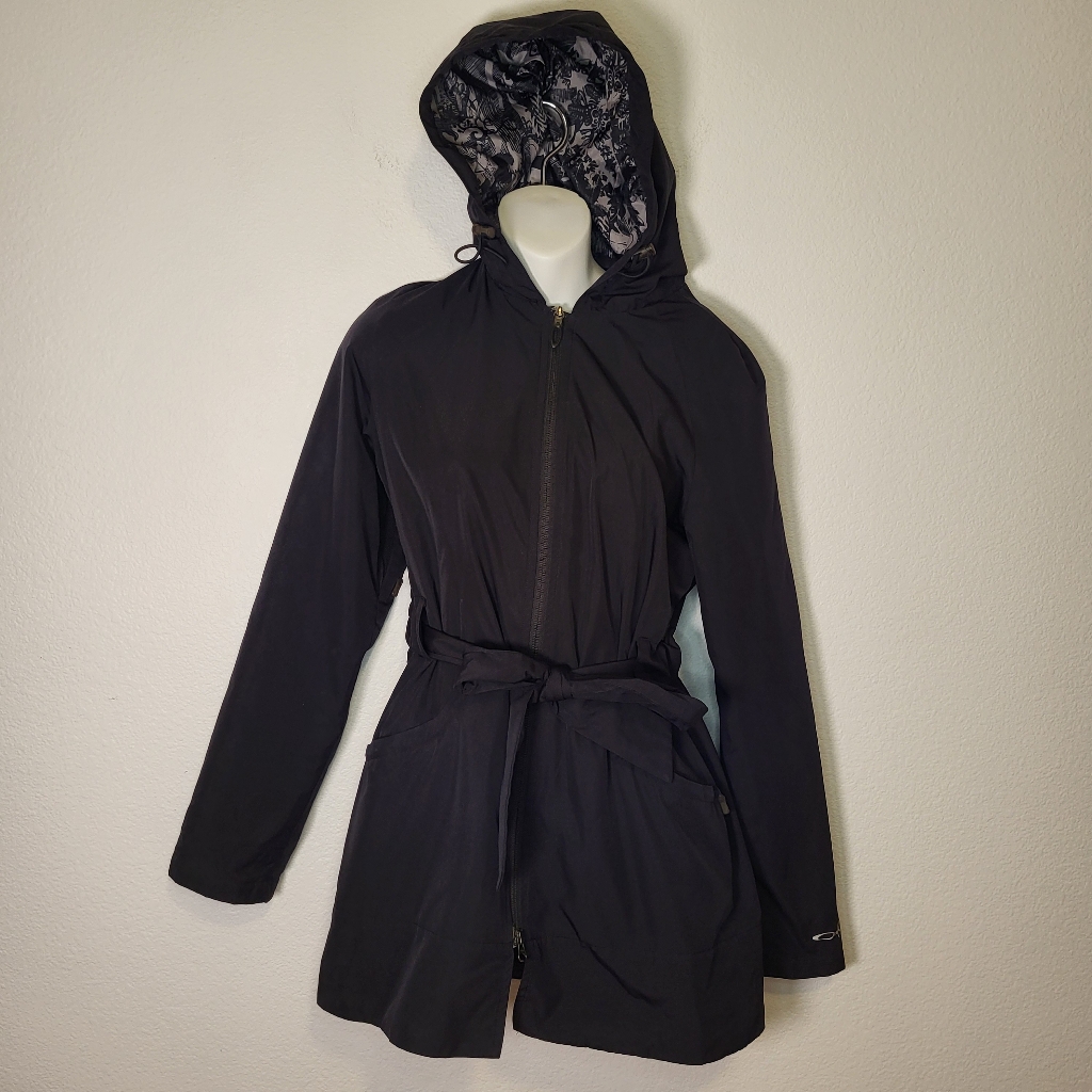 Oakley Full Zip Waist Tie Rain Jacket Size Medium
